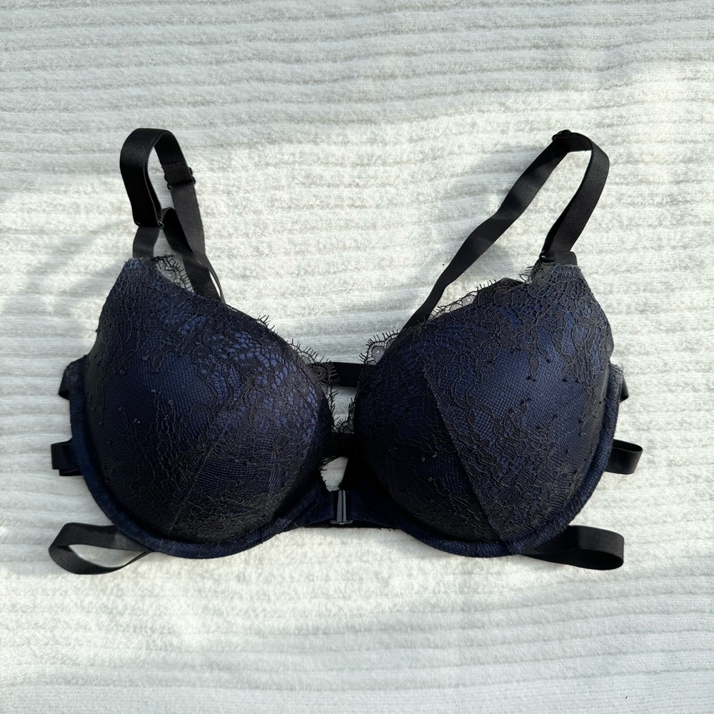 VICTORIA’S SECRET | NWOT Black Navy Padded Push Up Strappy Racerback Bra 34D
